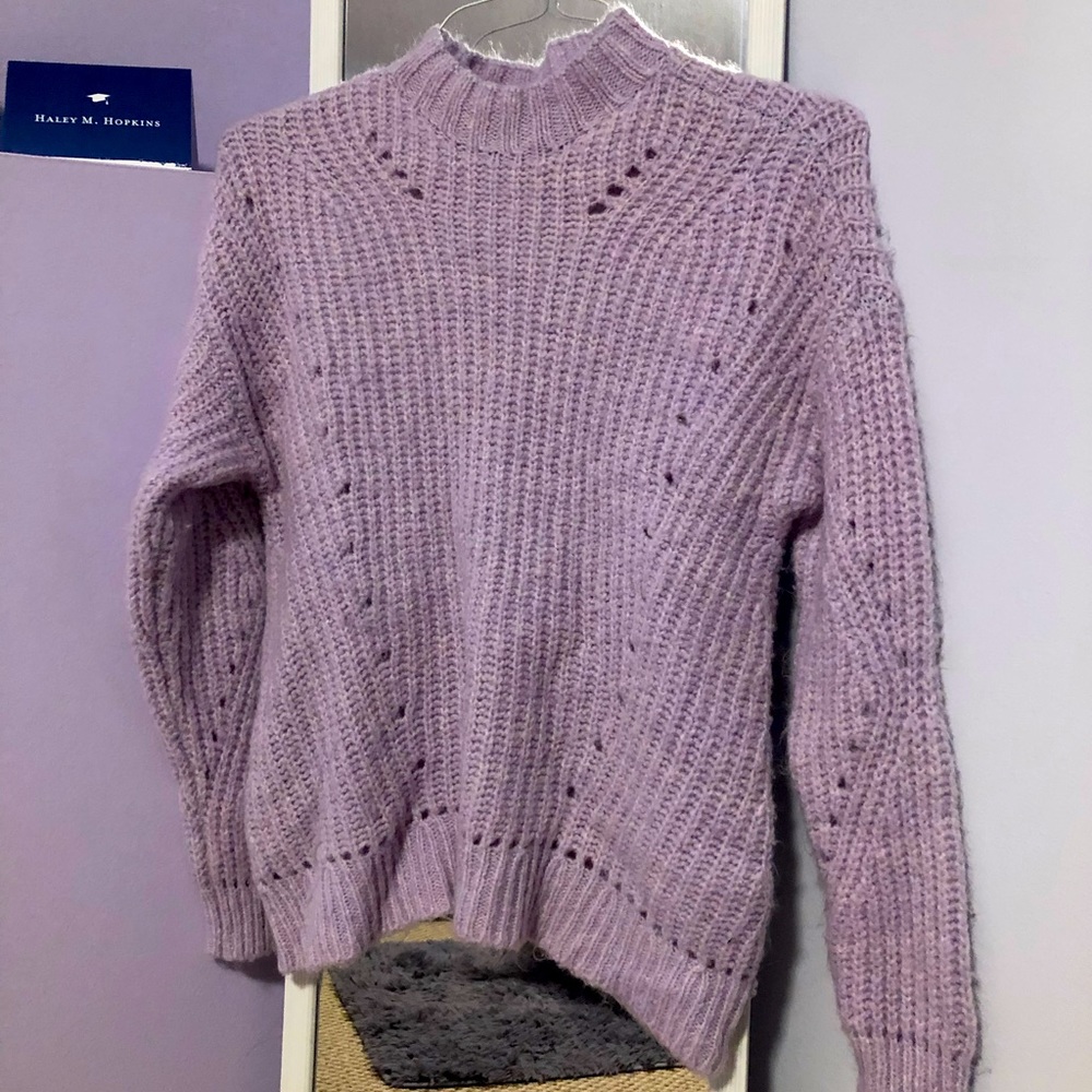 American Eagle purple knit sweater, very lightly worn.